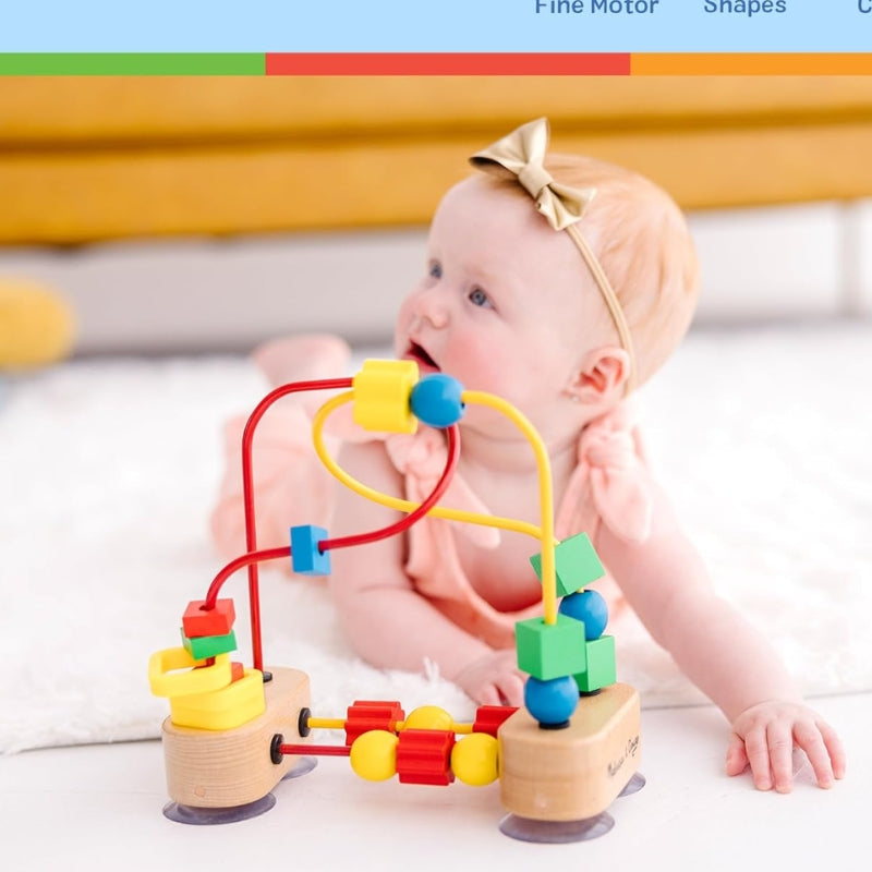 Wooden Bead Maze Toy for Babies and Toddlers Educational Learning Activity