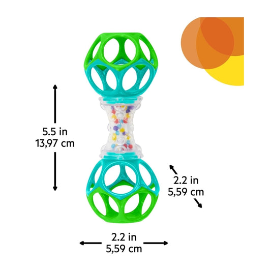 Baby Rattle Shaker Toy with Soft Grips & Colorful Beads