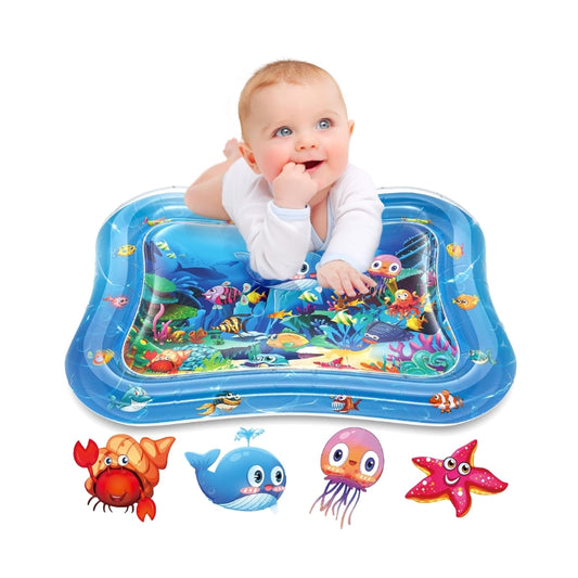 Inflatable Baby Tummy Time Water Mat Sensory Play Mat for Infants 3-24 Months